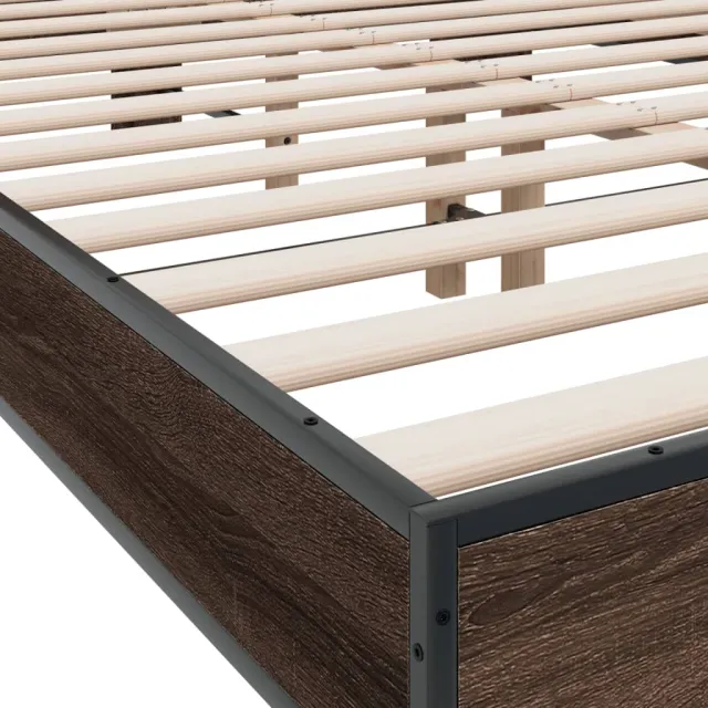 Cadre de lit sans matelas chêne marron 140x190 cm