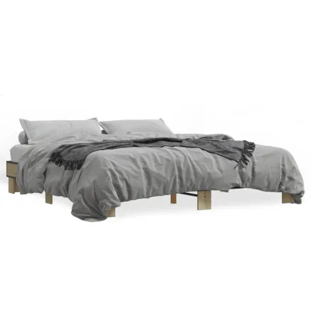 Cadre de lit sans matelas chêne sonoma 200x200 cm 2