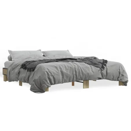Cadre de lit sans matelas chêne sonoma 200x200 cm