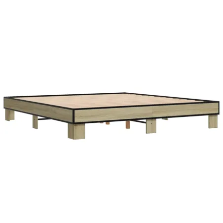 Cadre de lit sans matelas chêne sonoma 200x200 cm