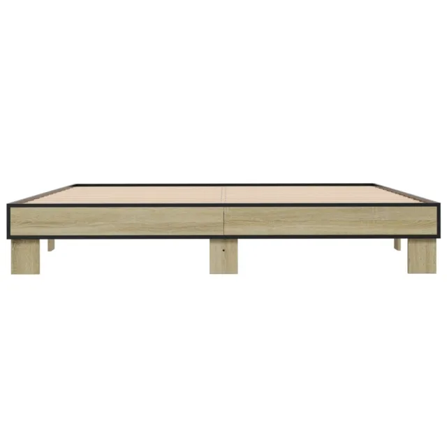 Cadre de lit sans matelas chêne sonoma 200x200 cm