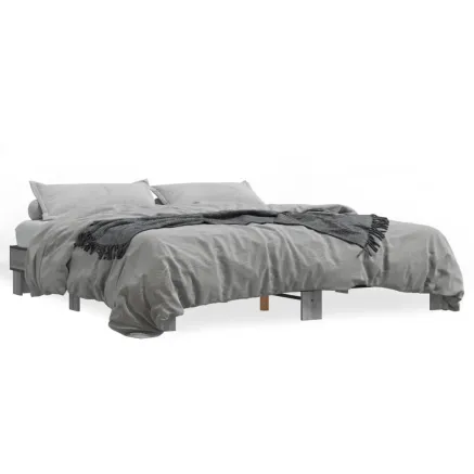 Cadre de lit sans matelas sonoma gris 200x200 cm 2