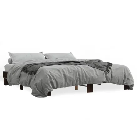 Cadre de lit sans matelas chêne marron 200x200 cm 2