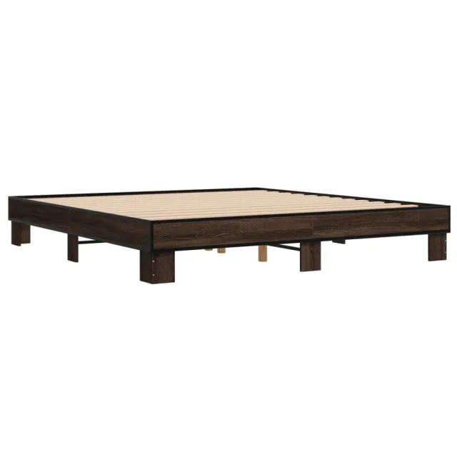 Cadre de lit sans matelas chêne marron 200x200 cm