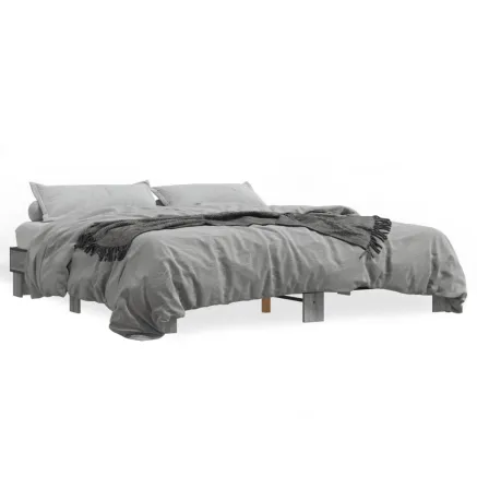 Cadre de lit sans matelas sonoma gris 160x200 cm 2