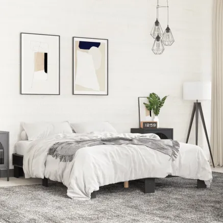 Cadre de lit sans matelas noir 150x200 cm