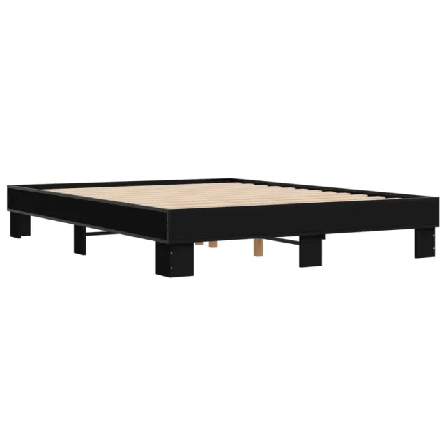Cadre de lit sans matelas noir 150x200 cm