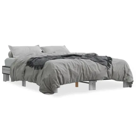 Cadre de lit sans matelas sonoma gris 150x200 cm 2