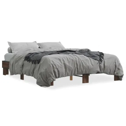 Cadre de lit sans matelas chêne marron 150x200 cm 2