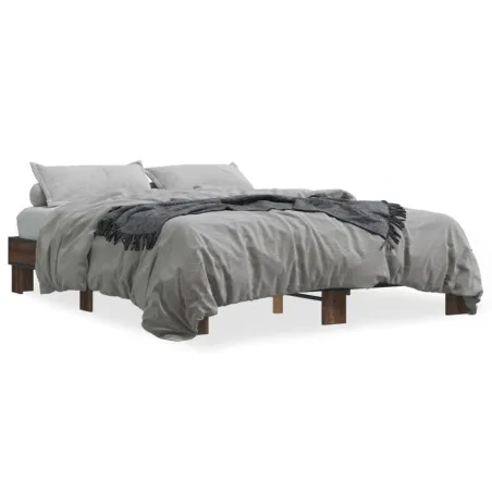 Cadre de lit sans matelas chêne marron 150x200 cm
