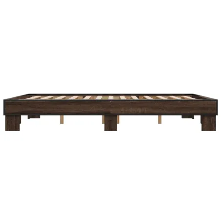 Cadre de lit sans matelas chêne marron 150x200 cm