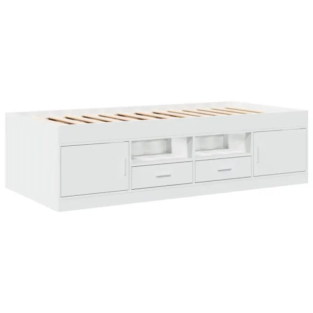 Lit de jour avec tiroirs sans matelas blanc 100x200 cm