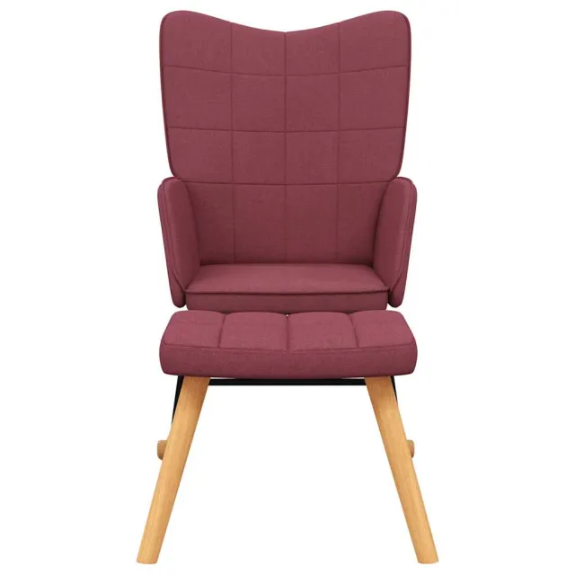 Chaise à bascule avec tabouret Rouge bordeaux Tissu