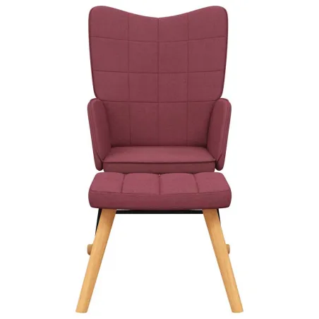 Chaise à bascule avec tabouret Rouge bordeaux Tissu