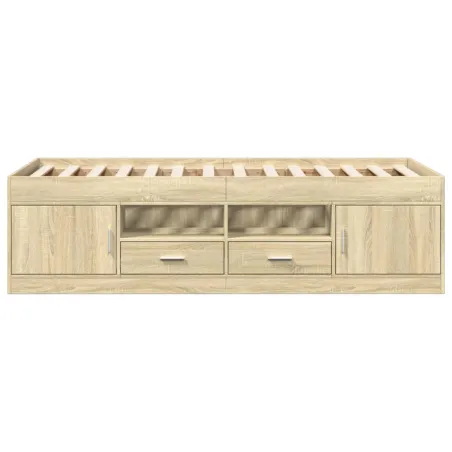 Lit de jour avec tiroirs sans matelas chêne sonoma 75x190 cm