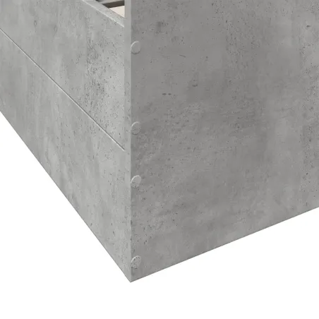 Cadre de lit avec tiroirs sans matelas gris béton 160x200 cm