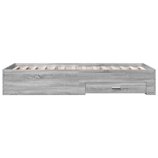 Cadre de lit avec tiroirs sans matelas sonoma gris 90x200 cm