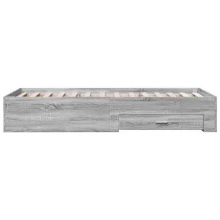 Cadre de lit avec tiroirs sans matelas sonoma gris 90x200 cm