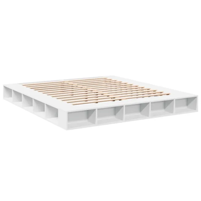 Cadre de lit sans matelas blanc 200x200 cm