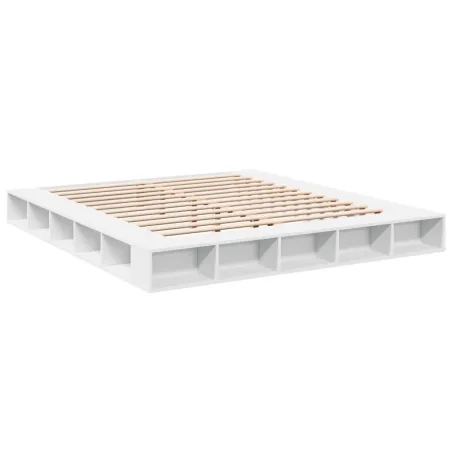 Cadre de lit sans matelas blanc 200x200 cm