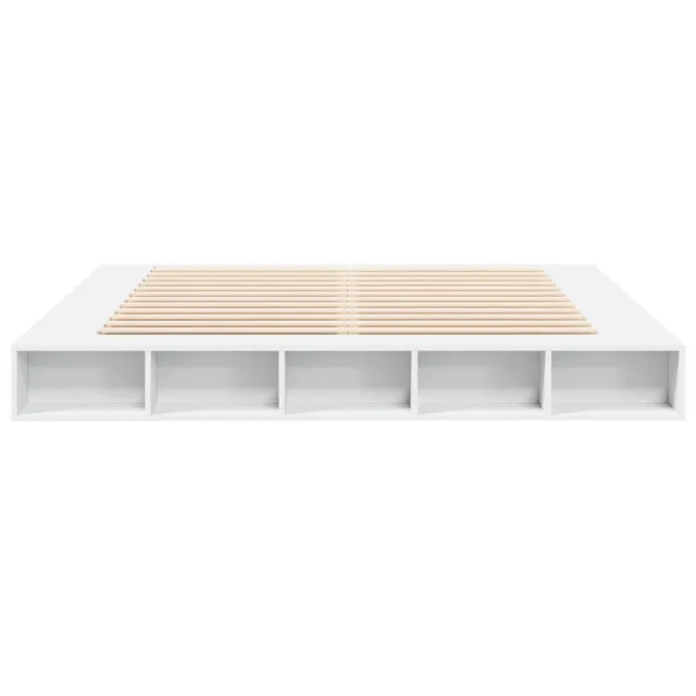 Cadre de lit sans matelas blanc 200x200 cm