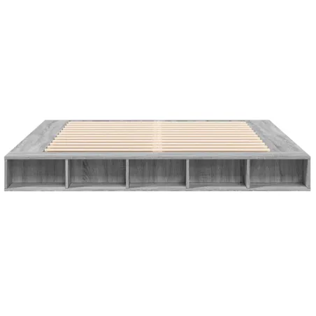 Cadre de lit sans matelas sonoma gris 200x200 cm