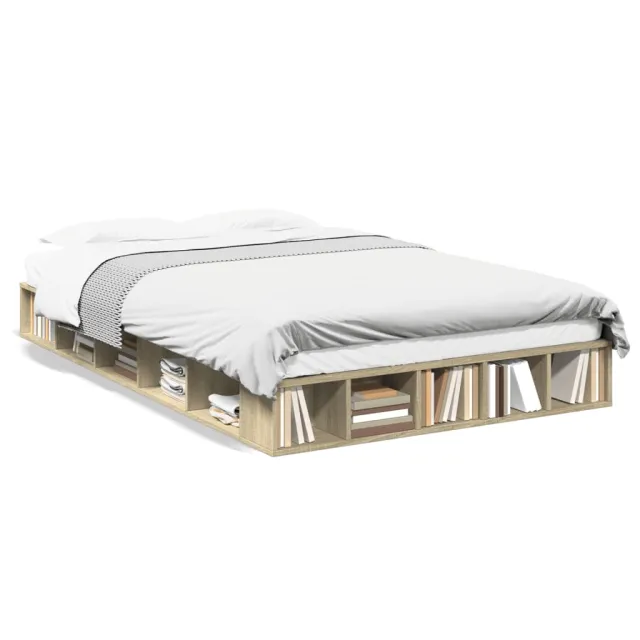 Cadre de lit sans matelas chêne sonoma 120x200 cm