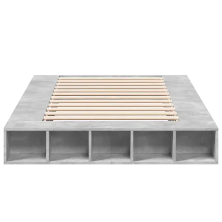 Cadre de lit sans matelas gris béton 135x190 cm