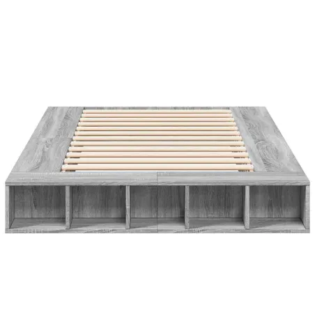 Cadre de lit sans matelas sonoma gris 135x190 cm