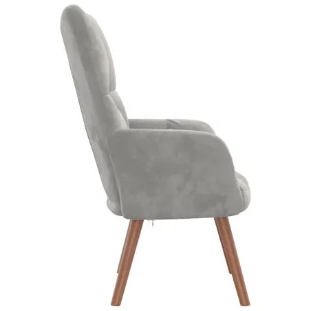 Chaise de relaxation Gris clair Velours