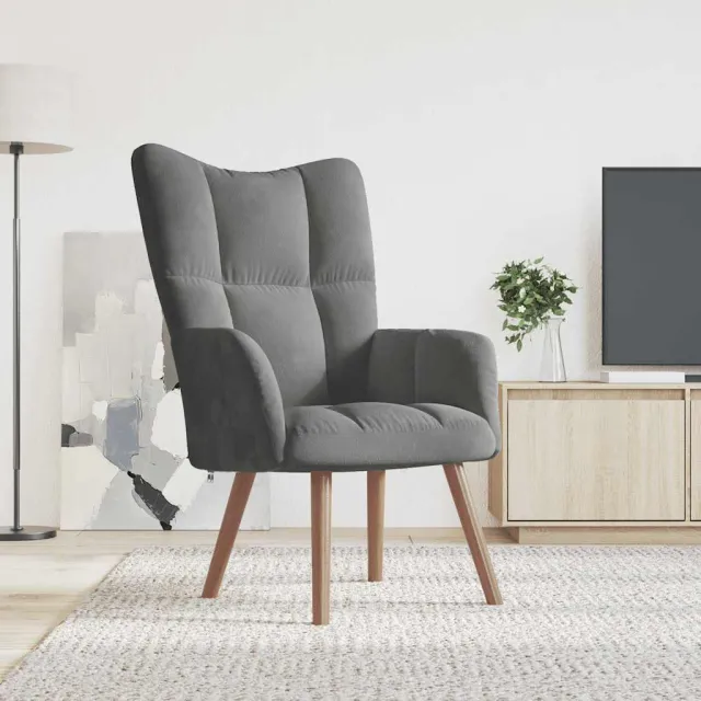 Chaise de relaxation Gris foncé Velours