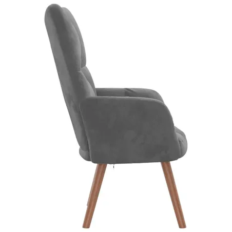 Chaise de relaxation Gris foncé Velours