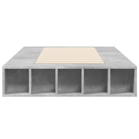 Cadre de lit sans matelas gris béton 90x190 cm