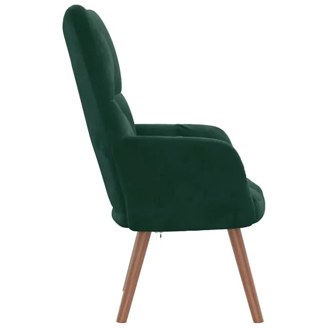 Chaise de relaxation Vert foncé Velours