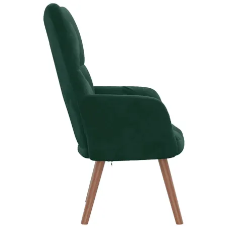 Chaise de relaxation Vert foncé Velours