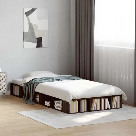 Cadre de lit sans matelas chêne marron 90x190 cm