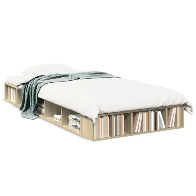 Cadre de lit sans matelas chêne sonoma 75x190 cm