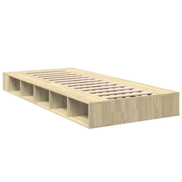 Cadre de lit sans matelas chêne sonoma 75x190 cm