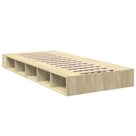 Cadre de lit sans matelas chêne sonoma 75x190 cm