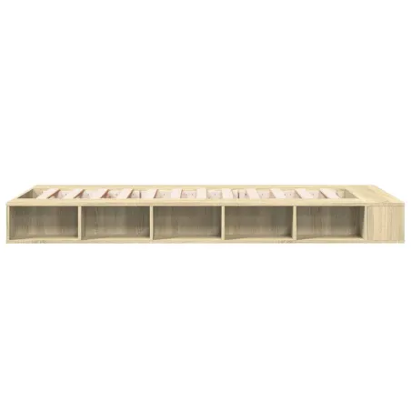 Cadre de lit sans matelas chêne sonoma 75x190 cm