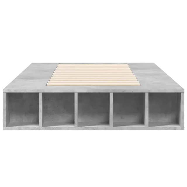 Cadre de lit sans matelas gris béton 75x190 cm