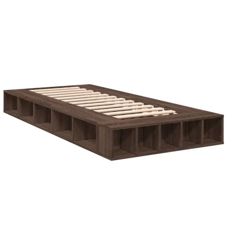 Cadre de lit sans matelas chêne marron 75x190 cm