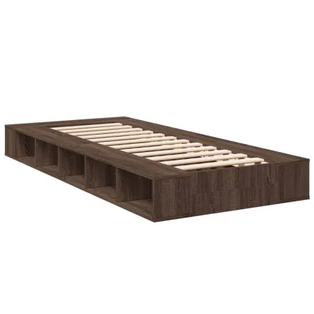Cadre de lit sans matelas chêne marron 75x190 cm