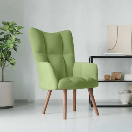 Chaise de relaxation Vert clair Velours