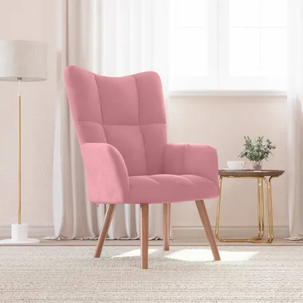 Chaise de relaxation Rose Velours