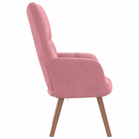 Chaise de relaxation Rose Velours