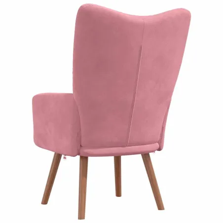Chaise de relaxation Rose Velours