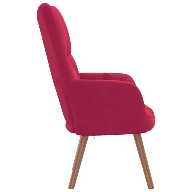 Chaise de relaxation Rouge bordeaux Velours