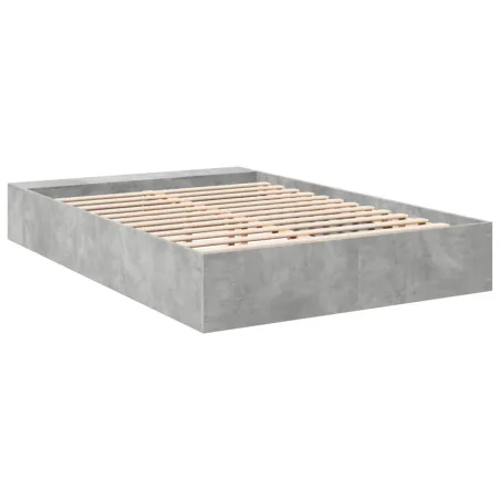 Cadre de lit sans matelas gris béton 150x200 cm