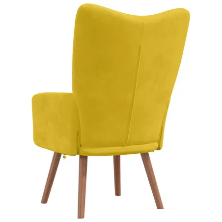 Chaise de relaxation Jaune moutarde Velours